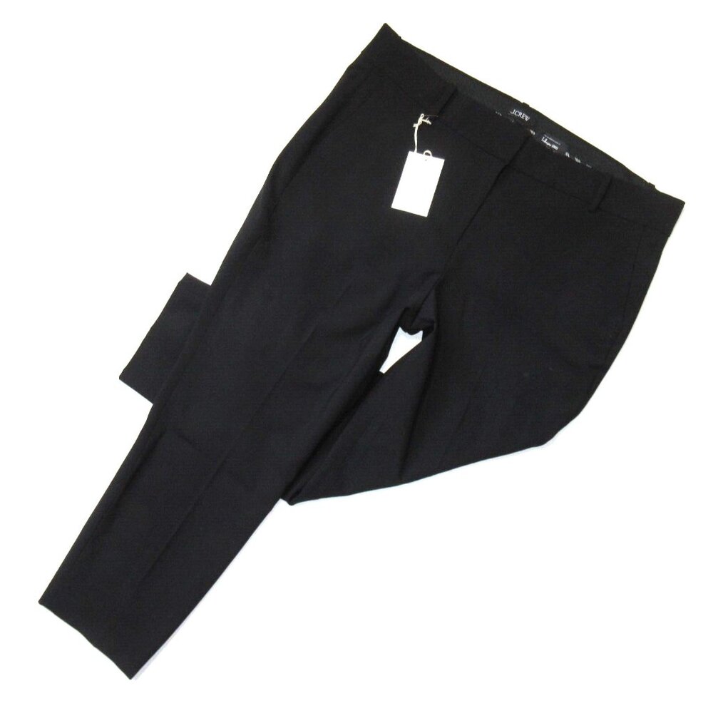 NWT J.Crew Tall Cameron in Black Italian Stretch Wool Slim Crop Ankle Pants 16T